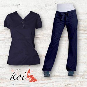 Koi Navy Scrub Set